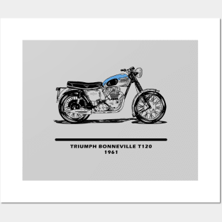 Triumph Bonneville T120 Posters and Art